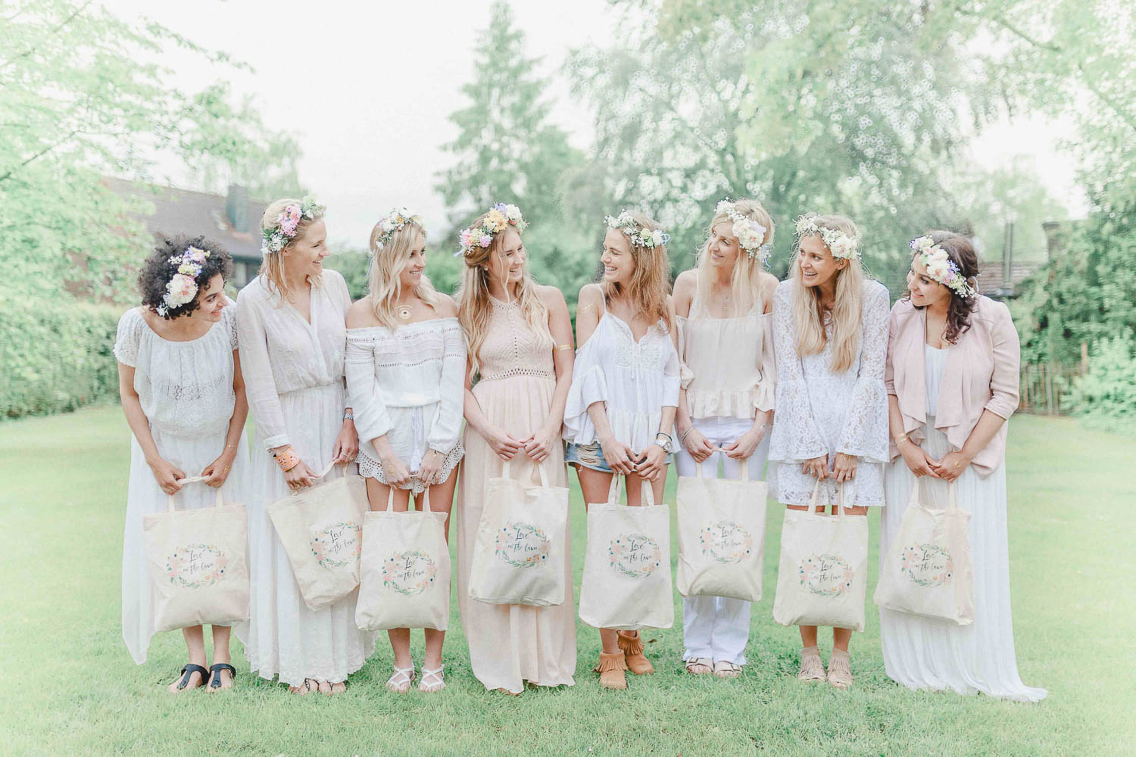 Beautiful flower crown hen party