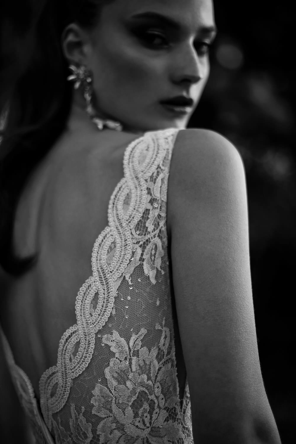 Bride with Earrings for Campaign Styling in Athens