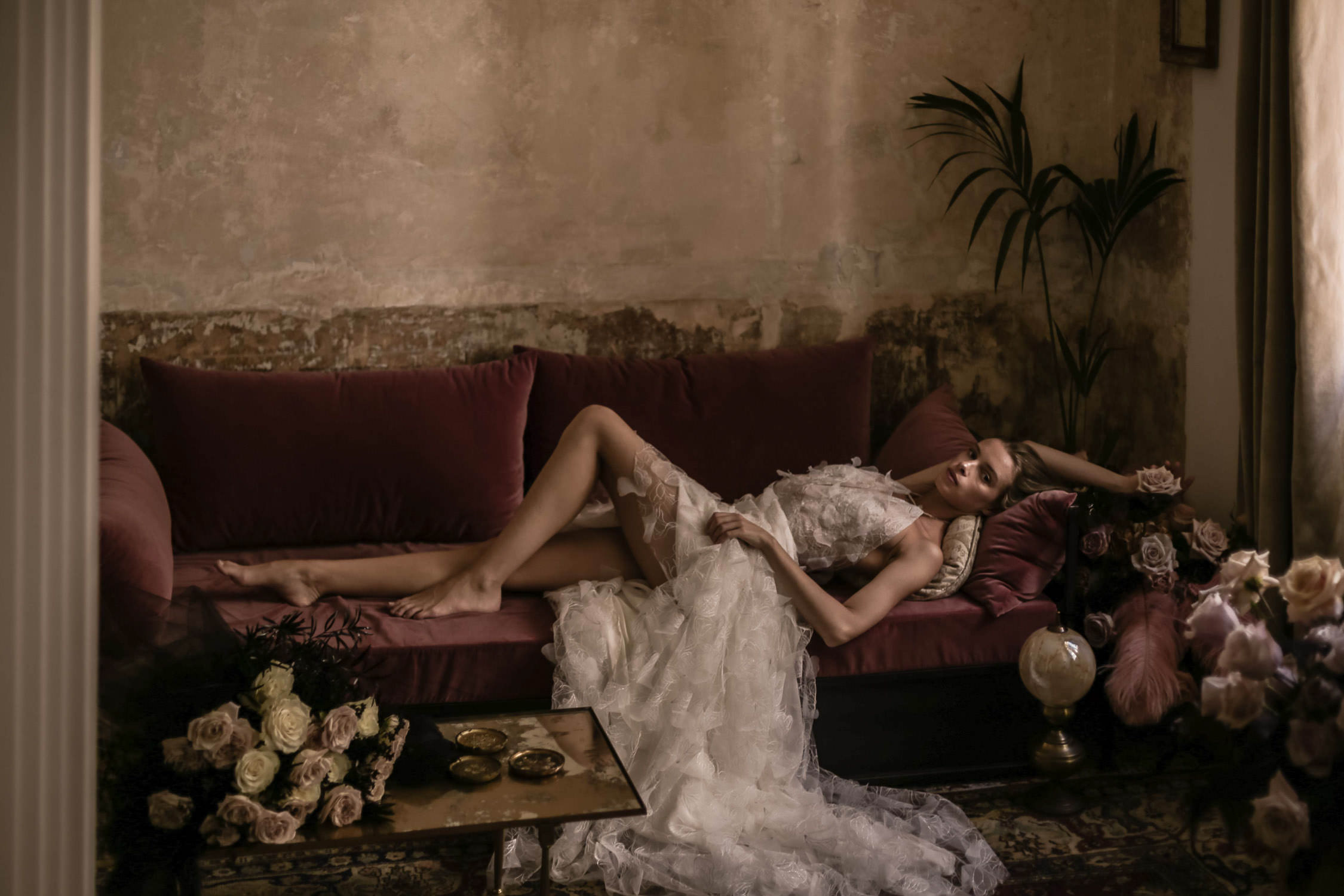 Seductive bridal boudoir shoot in Shila Boutique Hotel in Athens