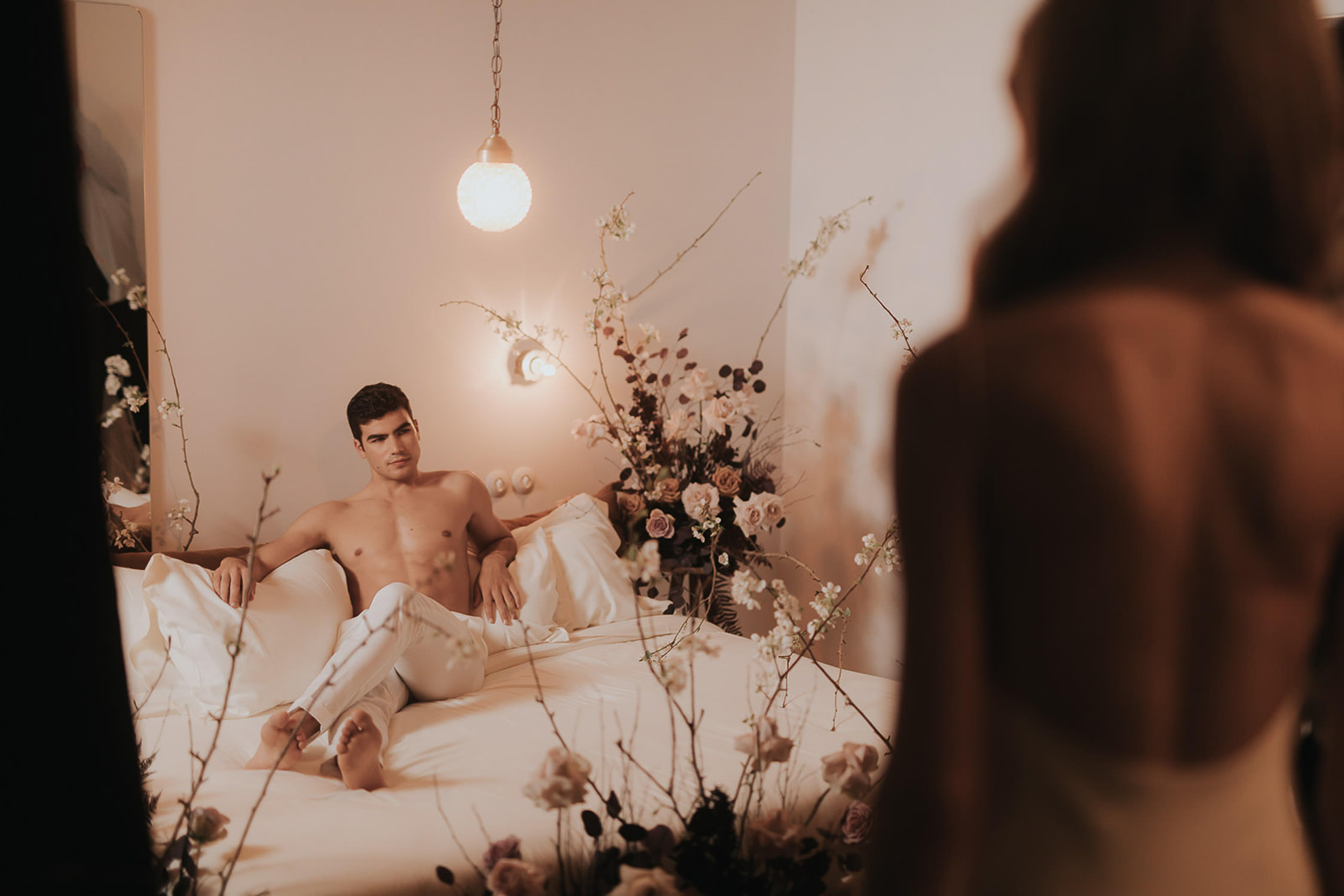 A sensory-filled wedding boudoir shoot in Greece