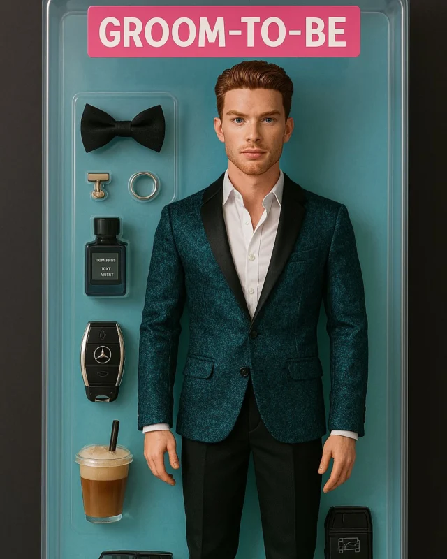 And when you marry in Mykonos, George is bringing only his best accessoires!!! 😎 How do you like our Greek Ken? #barbiechapgbt #actionfiguregroom #greekactionfigure #chatgbtprompt #groom2025 #mykonoswedding #groomAI #ai